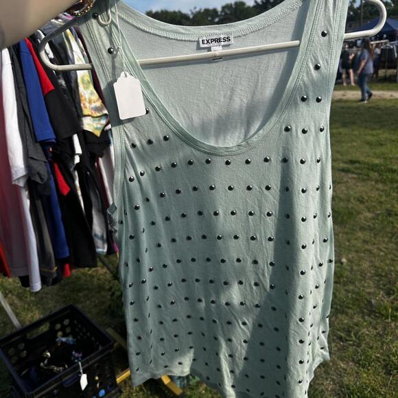 Express Tops - Express Women's Green and Blue Vests-tanks-cami